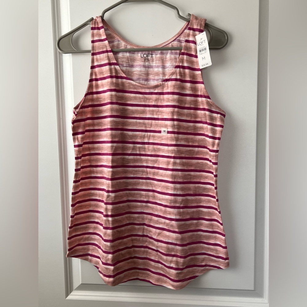 NEW LOFT pink striped tank top